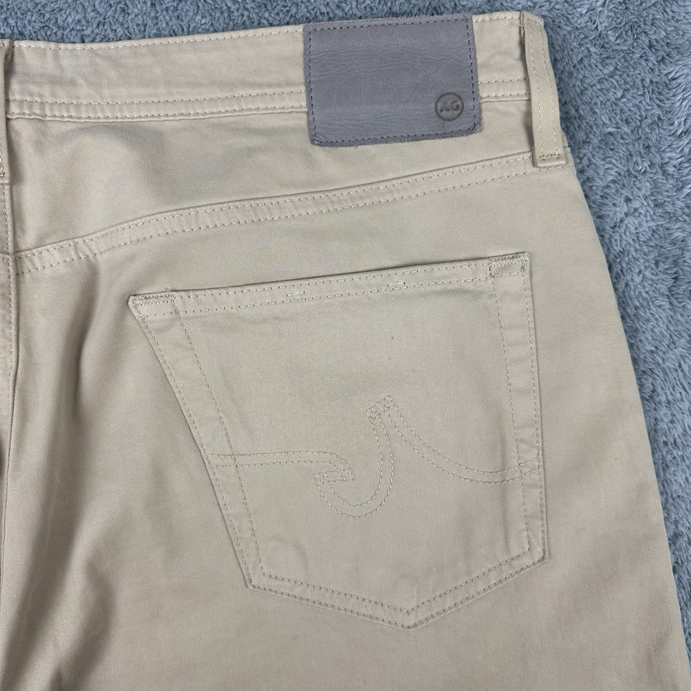 AG Adriano Goldschmied Pants Mens 38x29 Tag 38x32 Beige Everett Slim Straight - Picture 11 of 11